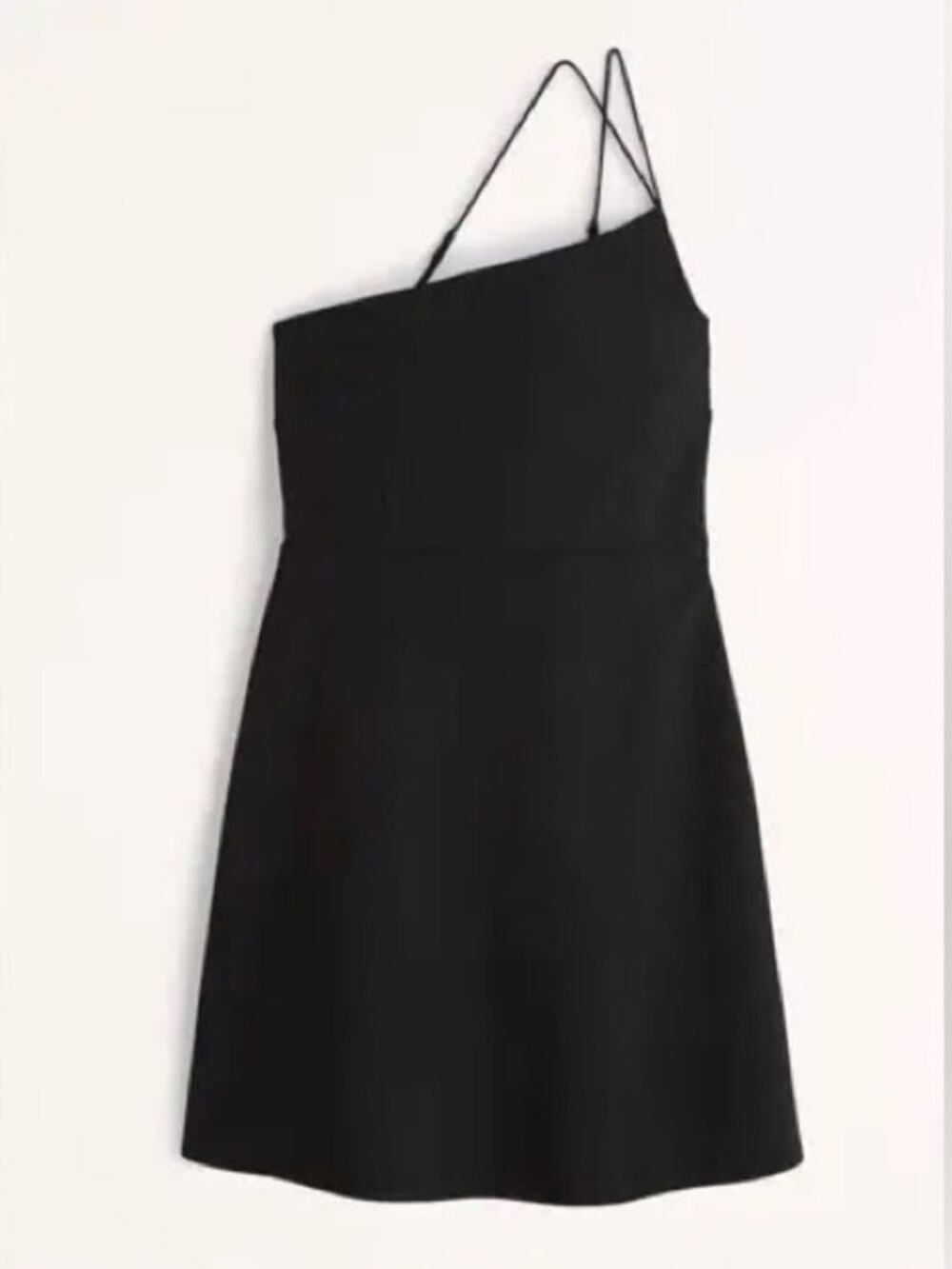 Abercrombie and Fitch Black Asymmetrical One-Shoulder A-Line Dress S